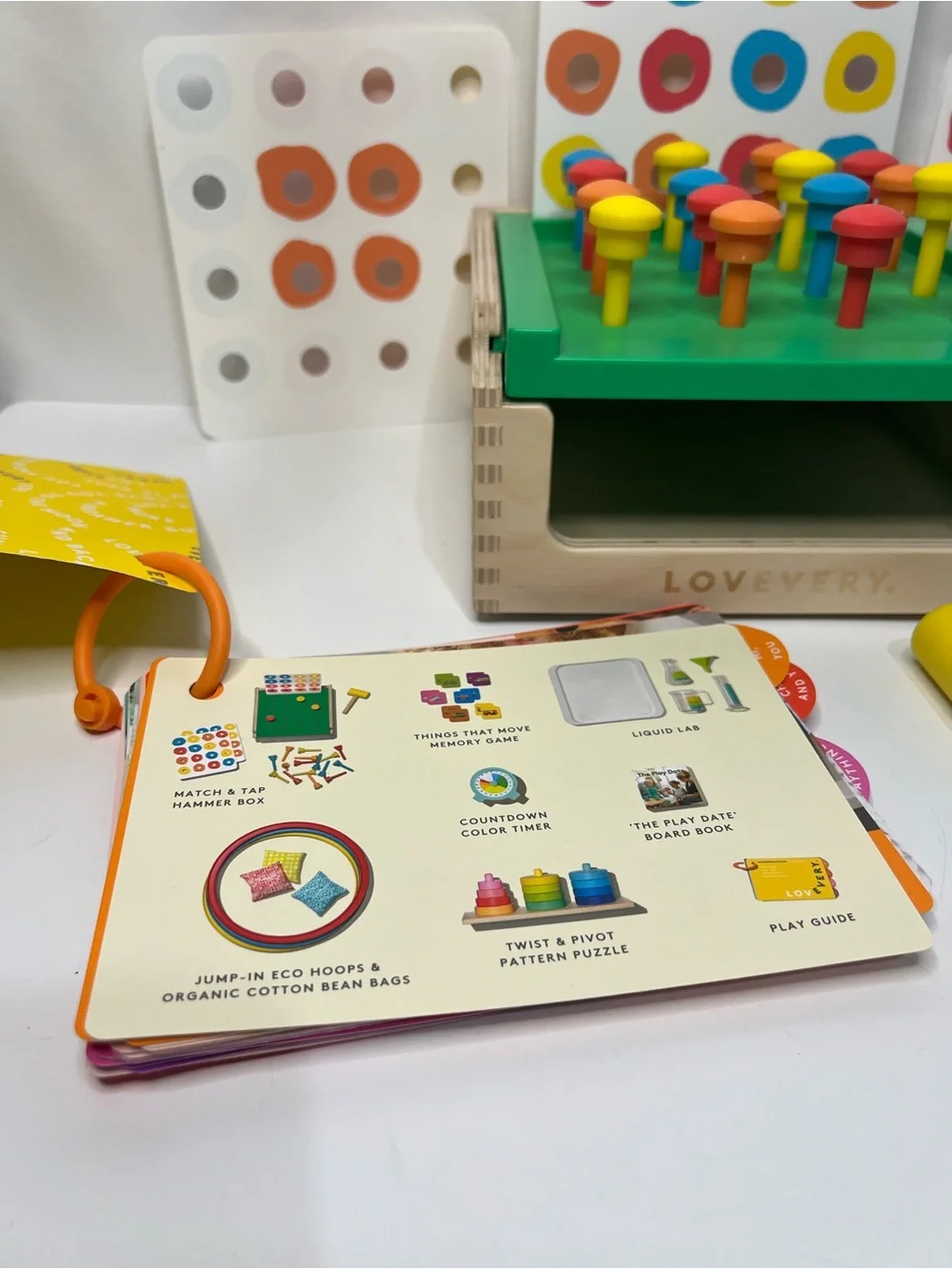 Lovevery Match & Tap Hammer Box with Cards Complete Set with Play Guide
